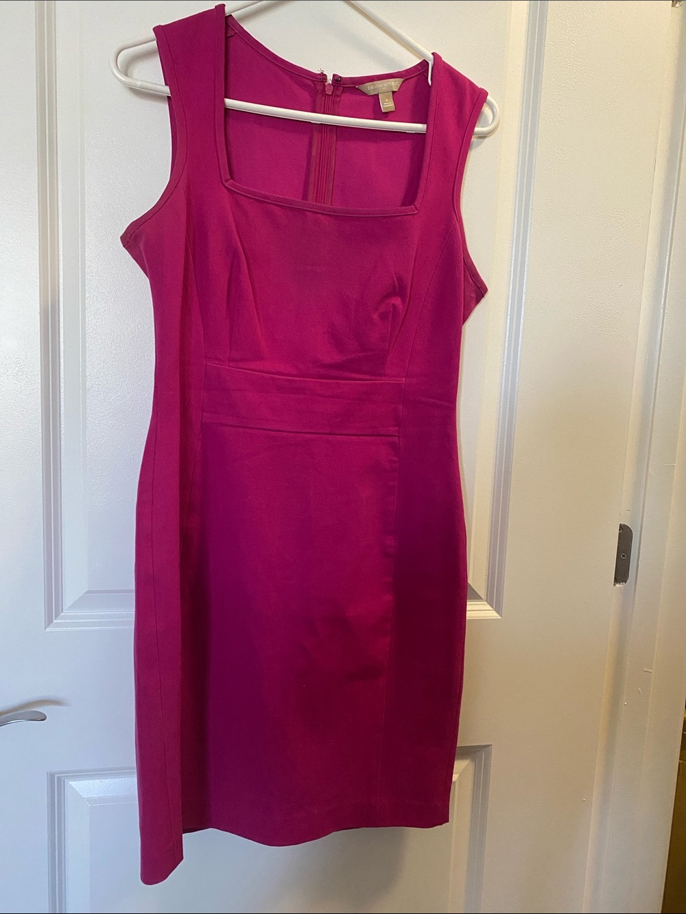 Banana Republic Fuchsia Square-Neck Sheath Dress